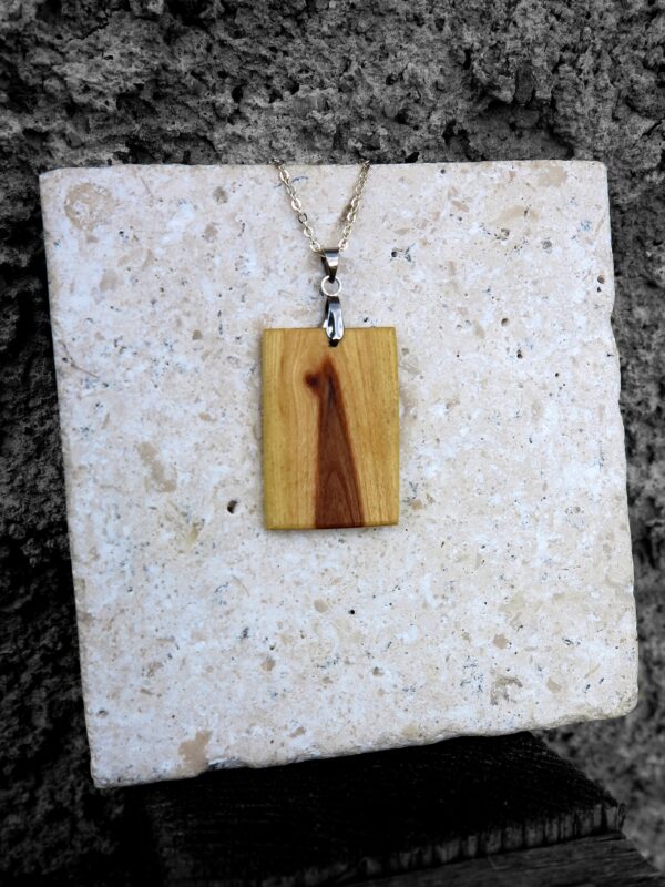 Collier bois orme et argent